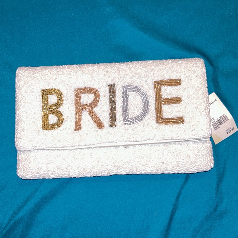 Beaded bride crossbody bag
